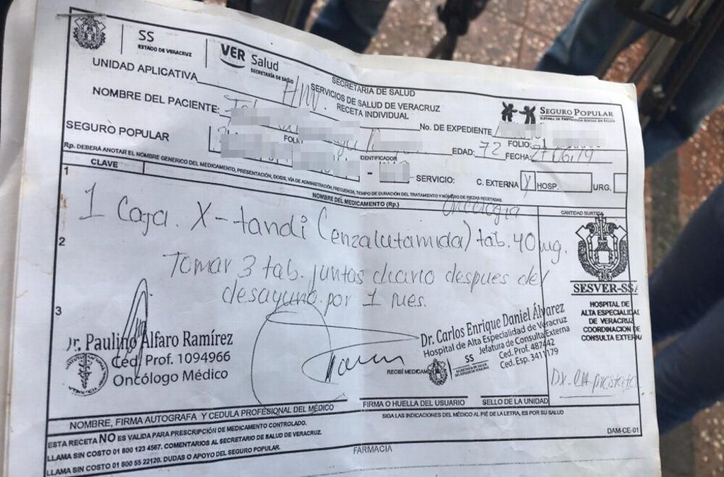 Desabasto de medicamento para cáncer de próstata en Veracruz