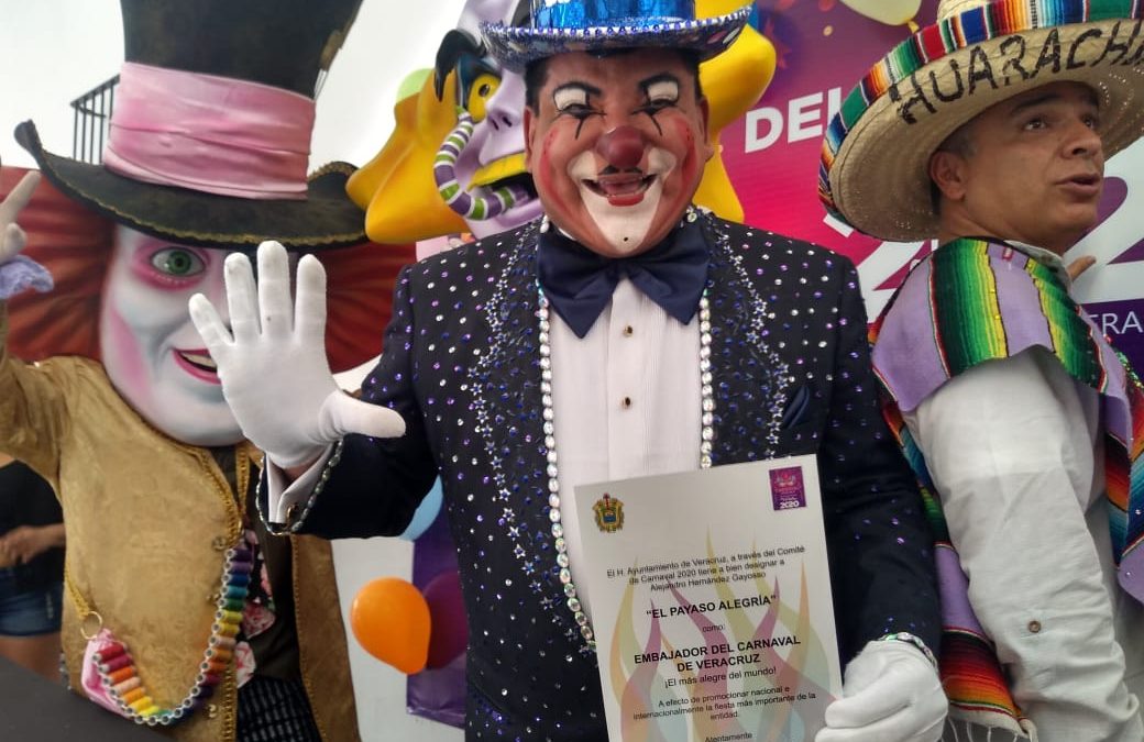El Payasito Alegría ya es Embajador de la Alegría del Carnaval de Veracruz
