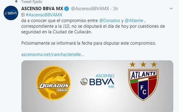 Por violencia, suspenden el Dorados vs Atlante de Ascenso MX