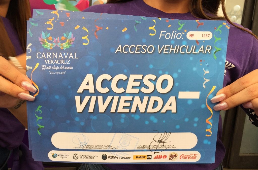 Entregan accesos para ingresar a domicilios durante el Carnaval de Veracruz