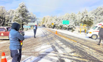 Nieve sobre las carreteras de Durango
