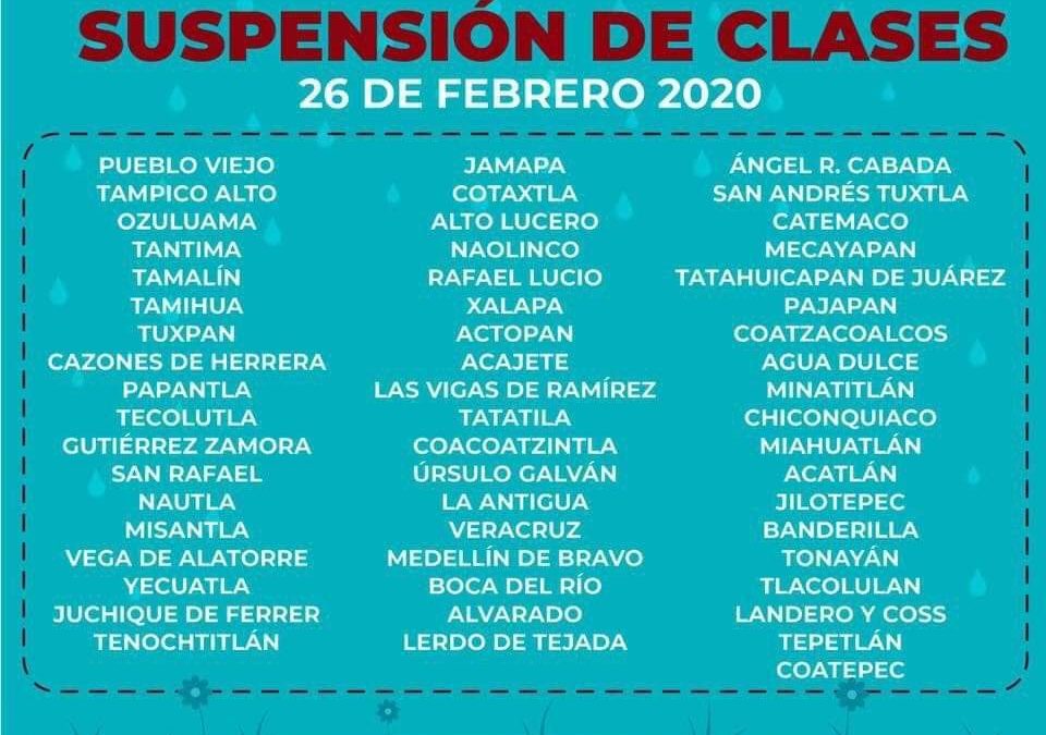 SUSPENDEN CLASES EN 55 MUNICIPIOS POR FRENTE FRIO No. 41