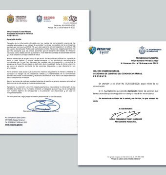 En su cuenta de Twitter @FYunesMarquez dice…..El día de hoy recibí un oficio por parte del secretario de gobierno, en donde nos “recomienda” echar atrás las medidas que hemos implementado ante el COVID 19. Esta es mi respuesta.