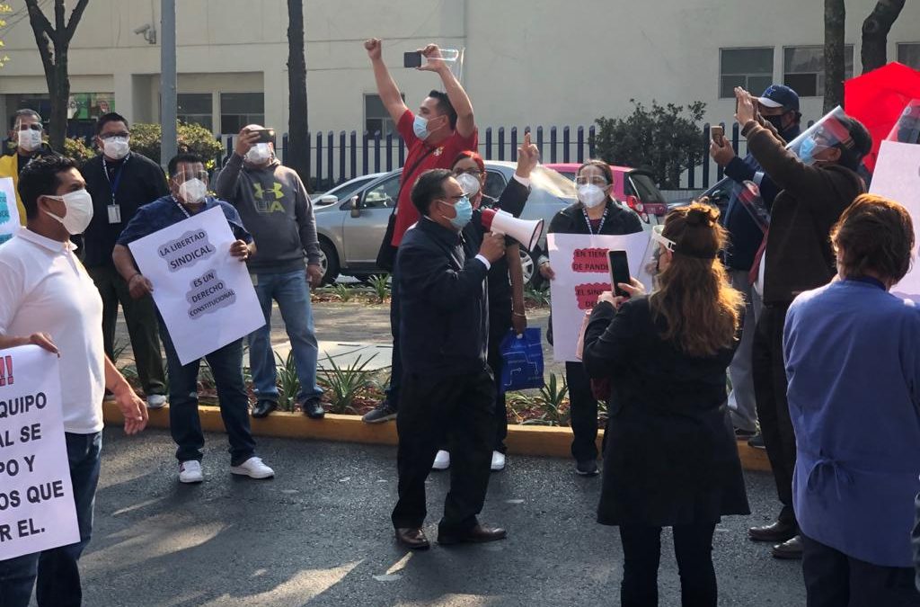 MARCHAN Y EXIGEN EQUIPOS DE SEGURIDAD,TRABAJADORES DE SSA