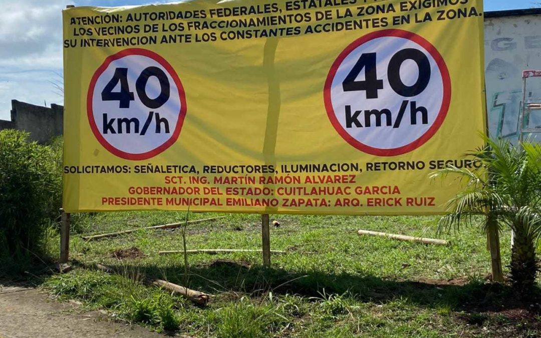 VECINOS DE FRACCIONAMIENTOS DE XALAPA PIDEN SEGURIDAD VIAL