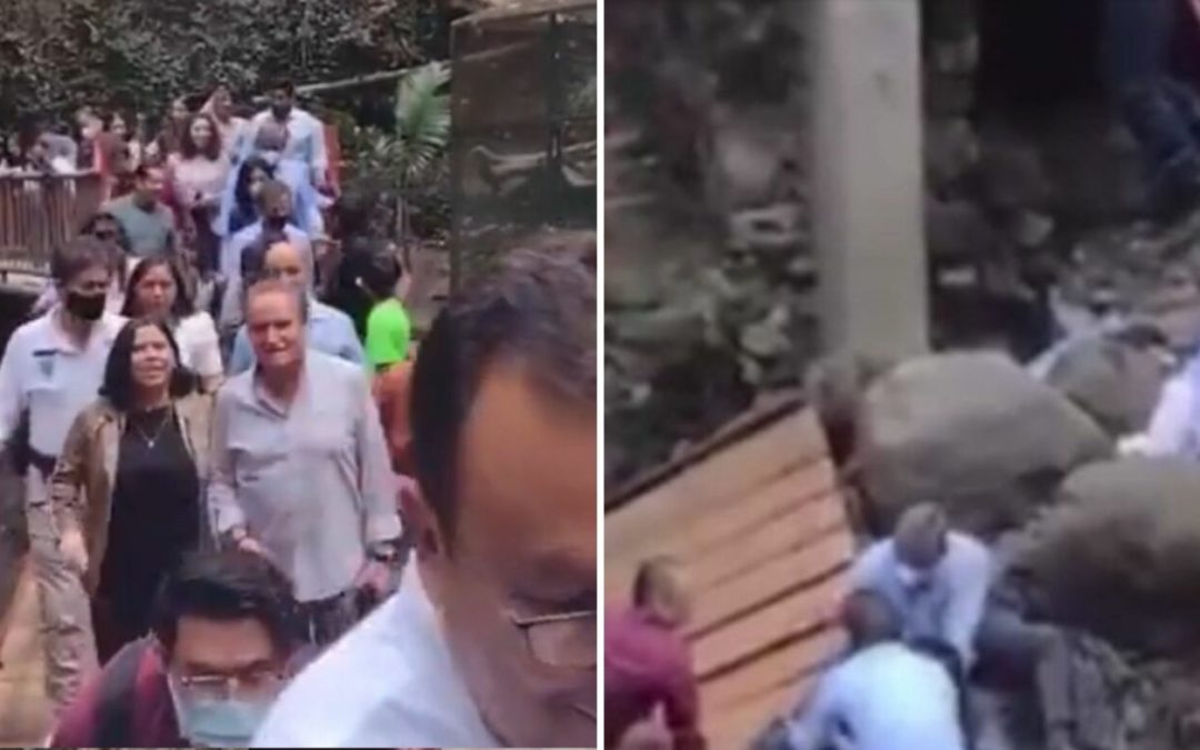 ALCALDE DE CUERNAVACA Y ESPOSA CAEN DE PUENTE (video) QUE REINAUGURABAN