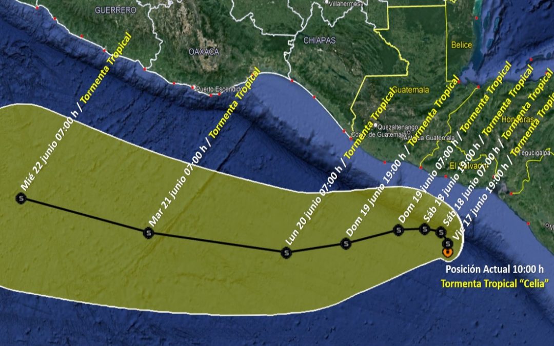 “Celia” se intensificó a tormenta tropical; provocará lluvias torrenciales en Guerrero, Oaxaca, Puebla y Veracruz