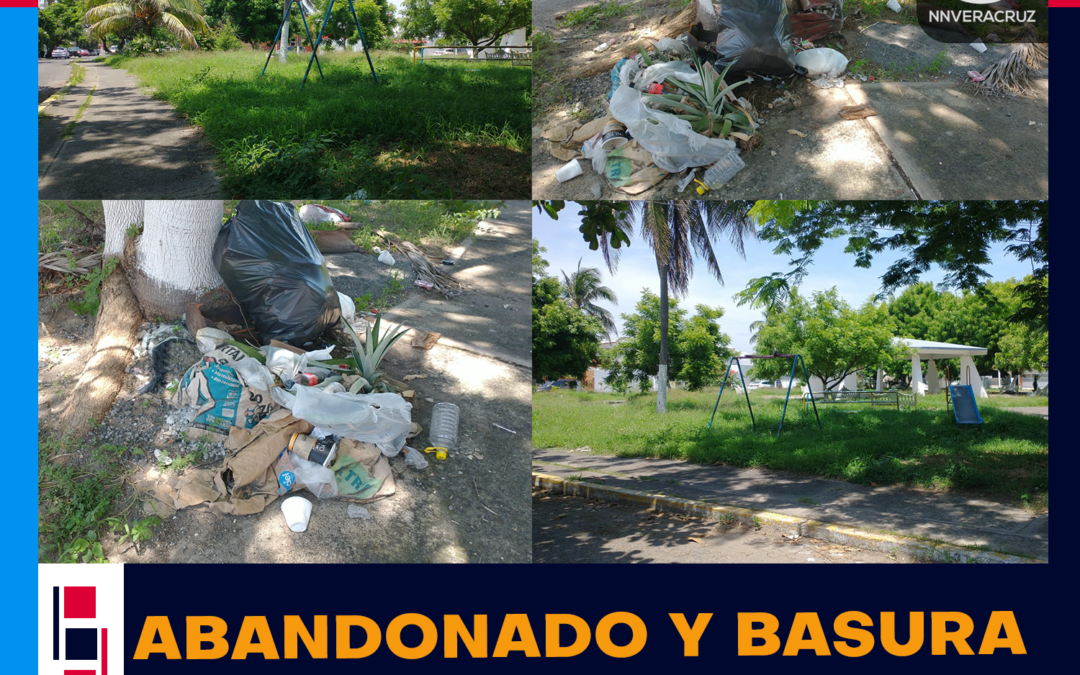 ABANDONADO Y CON BASURA EL PARQUE DEL FRACCIONMAINETO JARDINES DE VIRGINIA