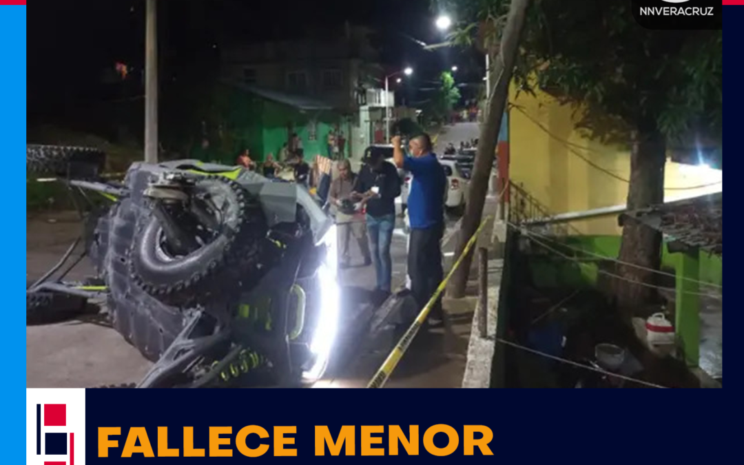 Tras volcarse un vehículo Racer 4 x 4, en Poza Rica, una menor de edad falleció