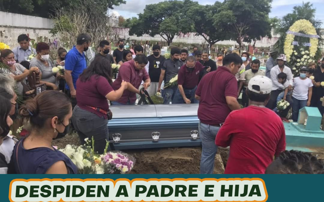 DESPIDEN A PADRE E HIJA QUE MURIERON EMBESTIDOS POR UN TRAILER
