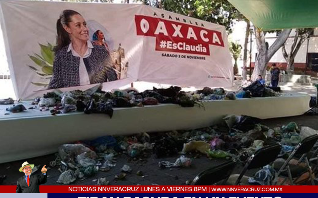 LANZAN BASURA EN EVENTO DE CLAUDIA
