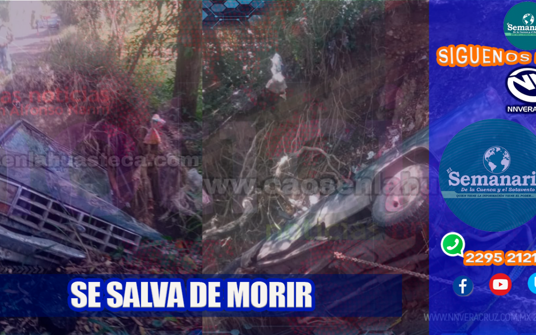 CONDUCTOR SE SALVA DE MORIR, EN INMENSO DESLAVE DE LA CARRETERA IXCATEPEC-CHONTLA