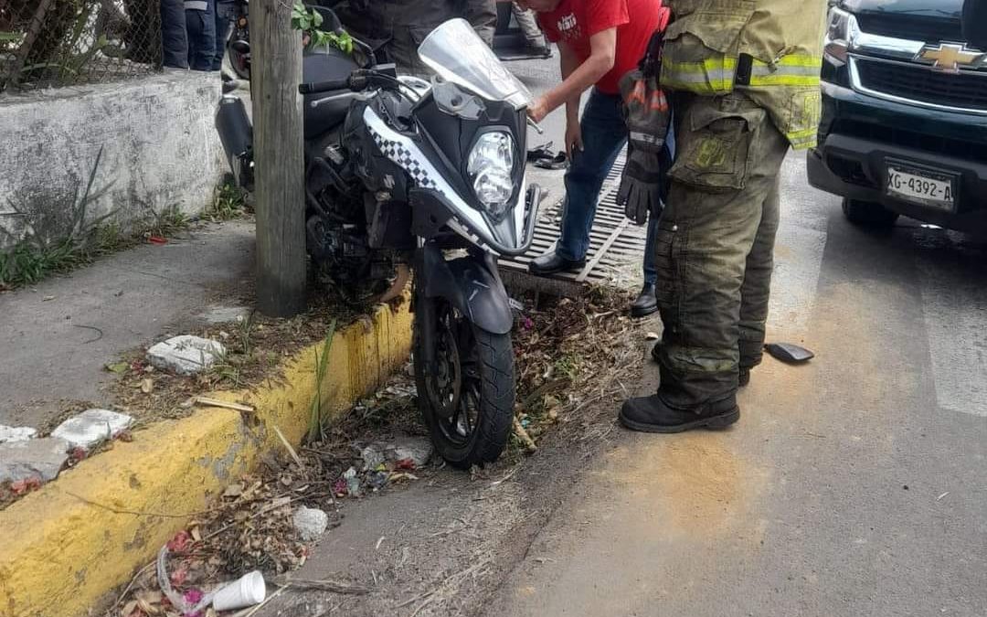 CHOCA MOTOPATRULLA DE SEGURIDAD PUBLICA EN FORTIN (FOTOS)