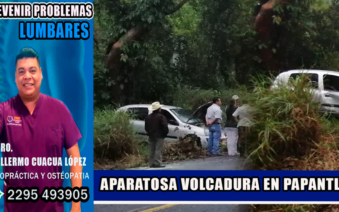 LE VALIÓ EL PISO MOJADO Y SUFRIO APARATOSA VOLCADURA