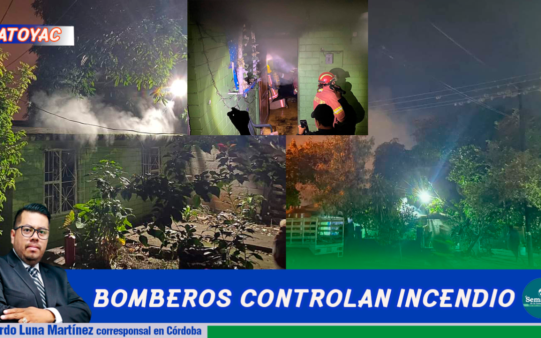 BOMBEROS DE ATOYAC CONTROLAN INCENDIO EN UNA VIVIENDA