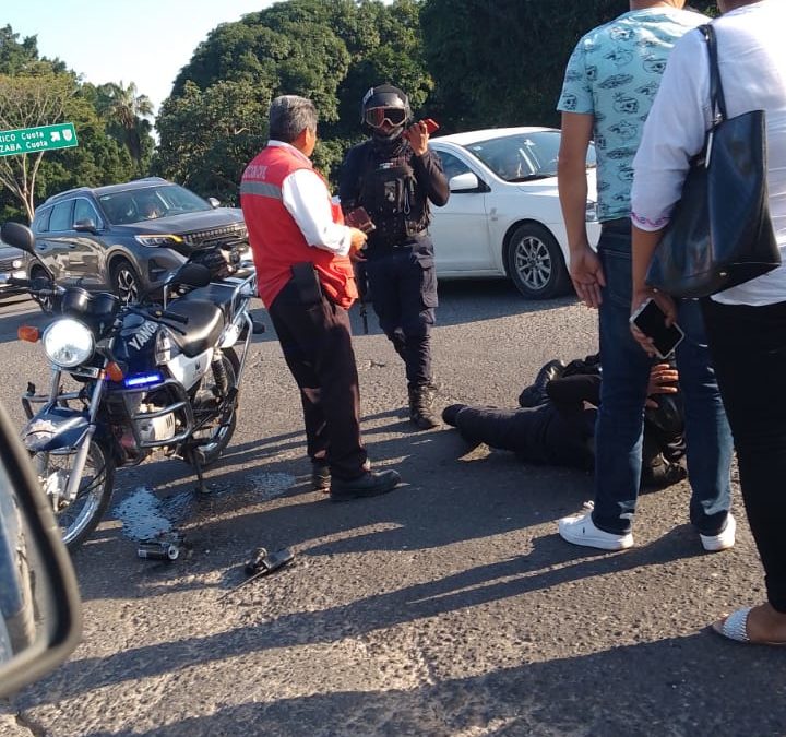 Se accidenta Policía Municipal de Yanga.