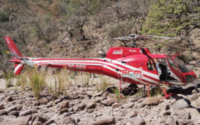 Helicóptero realiza aterrizaje de emergencia en la sierra de Ocampo