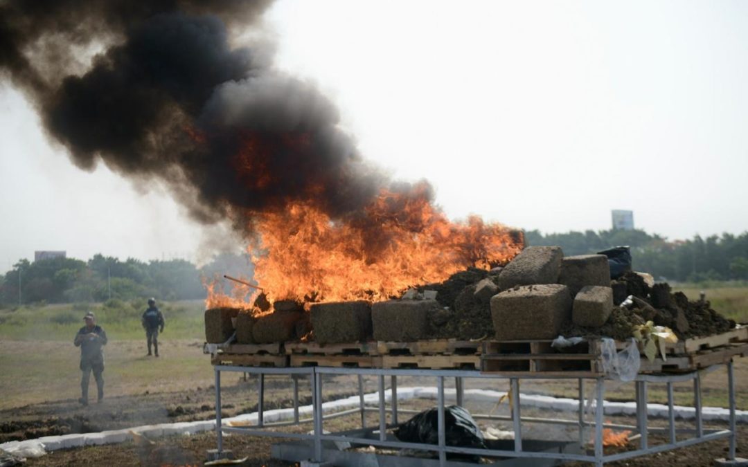 EN VERACRUZ INCINERAN MÁS DE 800 KILOS DE SUSTANCIAS INCAUTADAS