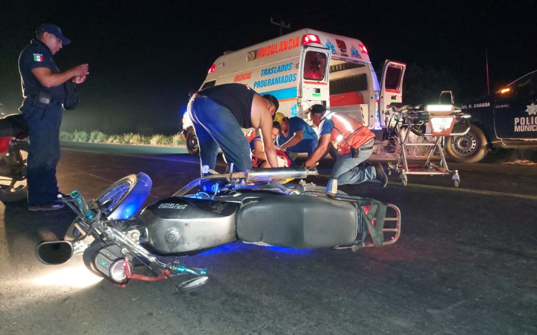 EN HOSPITAL TERMINA MOTOCICLISTA DERRAPADO EN CABADA