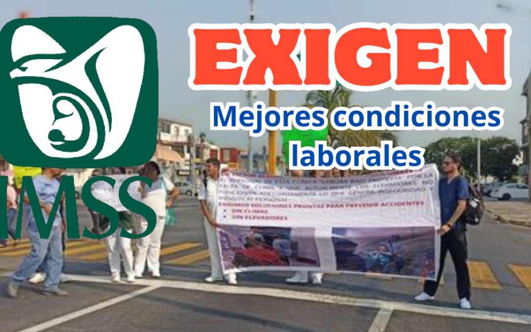 PARA EXIGIR BUENAS CONDICIONES LABORALES EMPLEADOS DEL IMSS DE CUAUHTEMOC BLOQUEARON AVENIDA