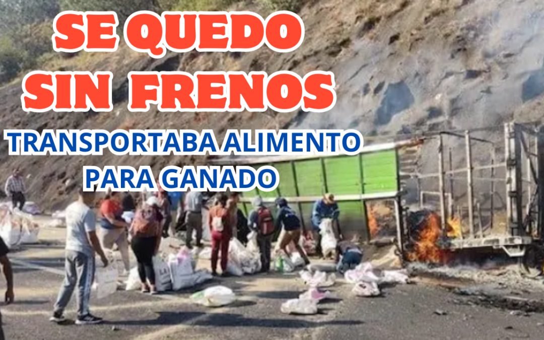 SE QUEDO SIN FRENOS TRACTOCAMIÓN, CHOCA E INCENDIA