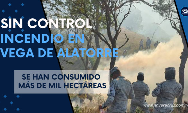 SIN CONTROL INCENDIO EN VEGA DE ALATORRE