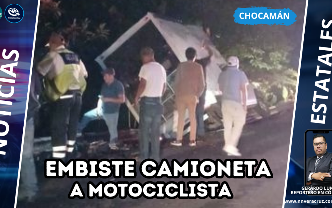 EMBISTE CAMIONETA A MOTOCICLISTA