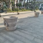 Inicia colocación de maceteros en el Zócalo de Veracruz