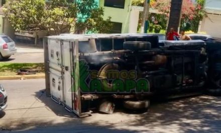 Vuelca camioneta en Auracarias