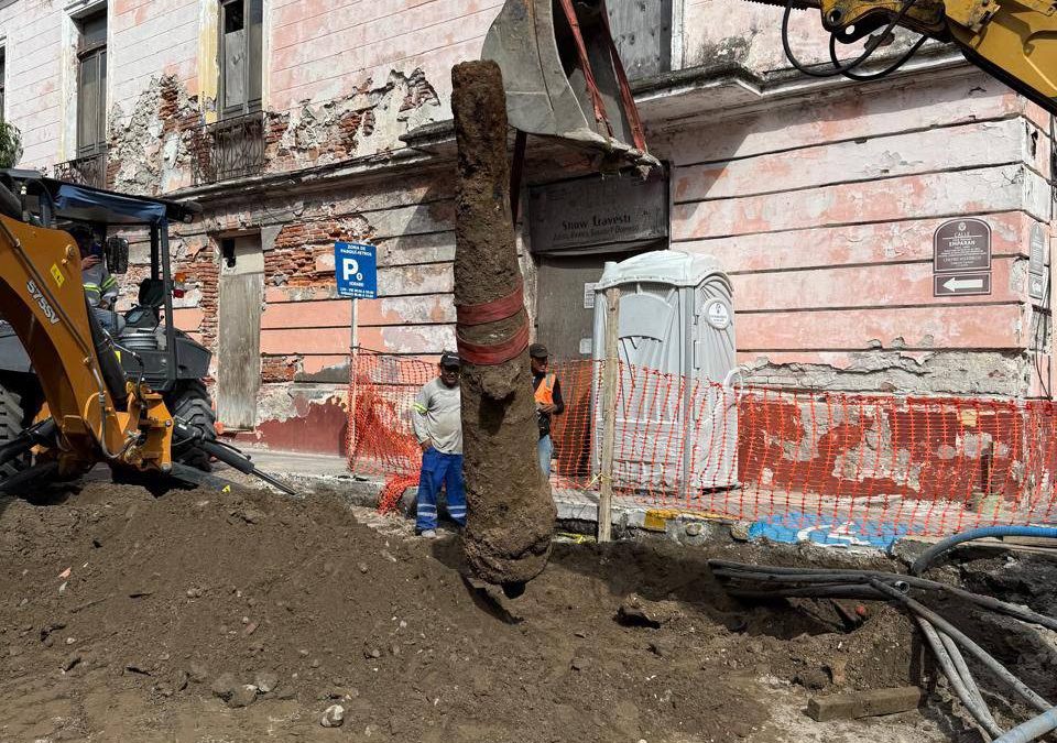 DESCUBREN SEGUNDO CAÑÓN ANTIGUO DURANTE OBRAS DEL CENTRO HISTORICO DE VERACRUZ