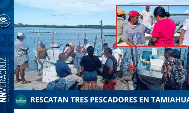 🦈RESCATAN A TRES PESCADORES EN TAMIAHUA