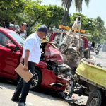 LESIONADO TRABAJADOR DEL AYUNTAMIENTO DE VERTACRUZ TRAS APARATOSO CHOQUE