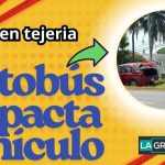 🚌AUTOBUS DE PASAJEROS IMPACTA AUTOMOVIL EN TEJERIA