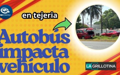 🚌AUTOBUS DE PASAJEROS IMPACTA AUTOMOVIL EN TEJERIA
