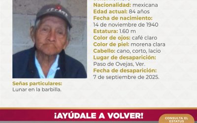 Se reporta la desaparición de un adulto mayor en Paso de Ovejas