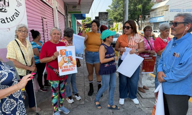Manifestación contra comedor comunitario en colonia Veracruz puerto