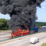 Aparatoso accidente en la autopista Córdoba–Veracruz: tráiler y autobús ADO se incendian