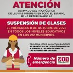 SUSPENDE CLASES LA SEV EN TODOS LOS NIVELES POR TEMPORAL LLUVIOSO EN VERACRUZ