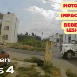 MADRE Y BEBE EN MOTO CONTRA VOLTEO (AL VER EL VIDEO, USTED JUZGUE)