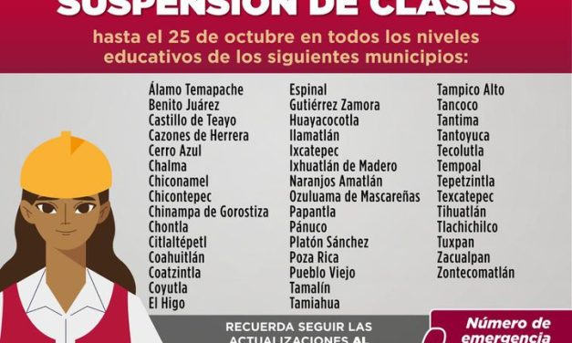 EXTIENDEN SUSPENSIÓN DE CLASES UNA SEMANA MÁS EN VERACRUZ POR AFECTACIONES DE LAS LLUVIAS