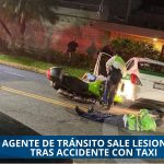 AGENTE DE TRÁNSITO SALE LESIONADO TRAS ACCIDENTE CON TAXI EN XALAPA 