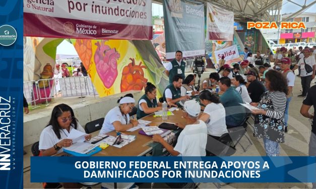 GOBIERNO FEDERAL ENTREGA APOYOS A DAMNIFICADOS POR INUNDACIONES EN POZA RICA