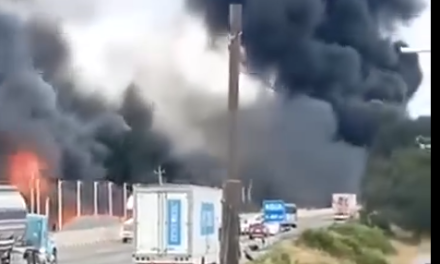EXPLOTA PIPA EN LA AUTOPISTA MÉXICO-PUEBLA (VIDEO)