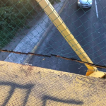 Reportan daño en la estructura del puente peatonal de Geo Villas del Puerto, en Veracruz