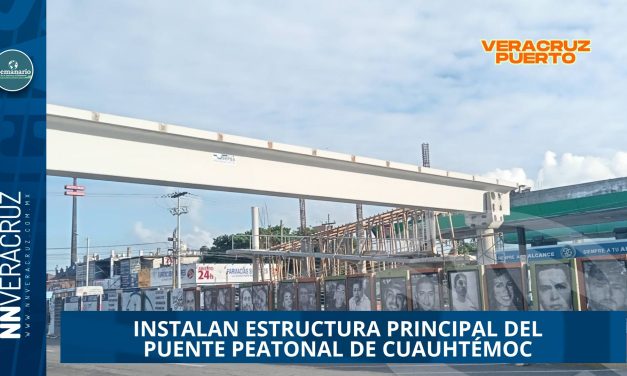 INSTALAN ESTRUCTURA PRINCIPAL DEL PUENTE PEATONAL DE CUAUHTÉMOC