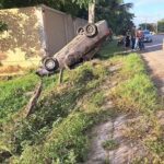 VUELCA VEHÍCULO EN MACUSPANA DURANTE LA MAÑANA DE NAVIDAD