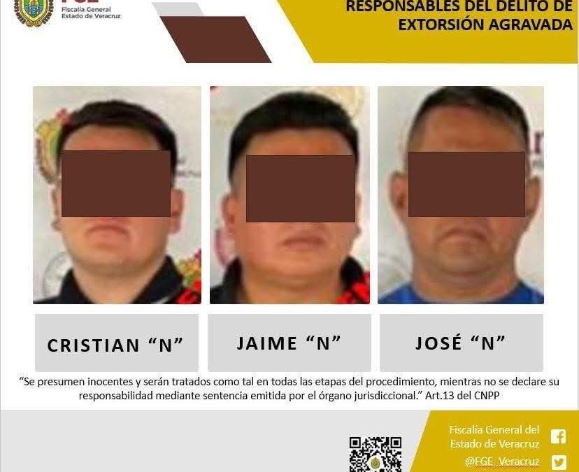 FGE cumplimenta orden de aprehensión contra presuntos responsables del delito de extorsión, en Coatepec.