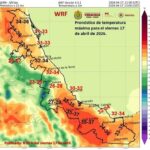 Aquí el pronóstico de temperaturas máximas para este viernes 17 de abril de 2026