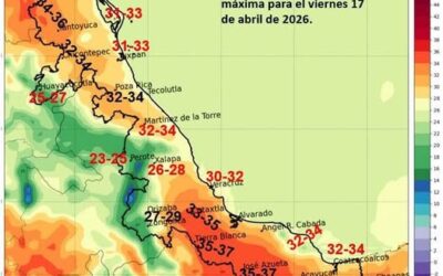 Aquí el pronóstico de temperaturas máximas para este viernes 17 de abril de 2026