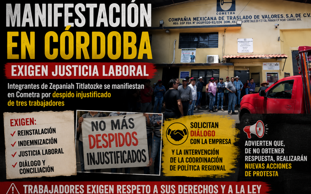 TRABAJADORES SE MANIFIESTAN FRENTE A COMETRA EN CÓRDOBA